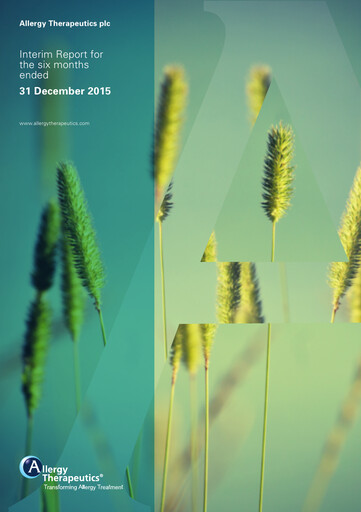 Thumbnail Allergy Therapeutics Half-year Report 2015-2016