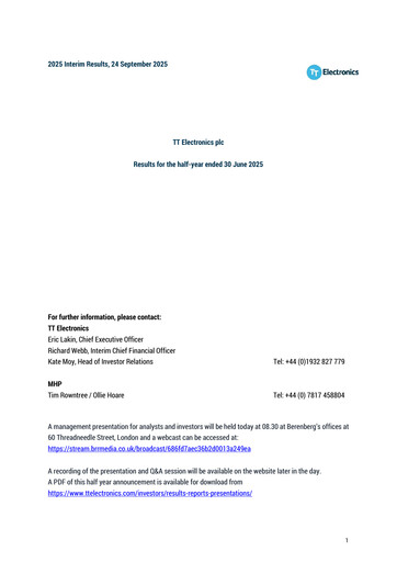 Vorschaubild TT Electronics Halbjahresbericht 2025-h1