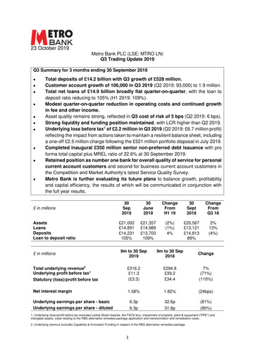 Vorschaubild Metro Bank Holdings Quartalsbericht 2019-q3