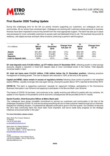Vorschaubild Metro Bank Holdings Quartalsbericht 2020-q1