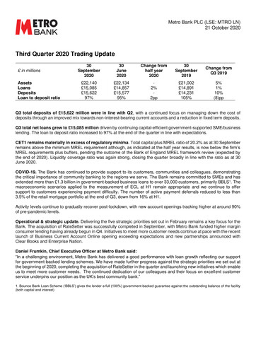 Vorschaubild Metro Bank Holdings Quartalsbericht 2020-q3