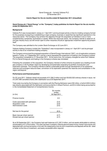 Thumbnail Genel Energy Half-year Report 2011-h1