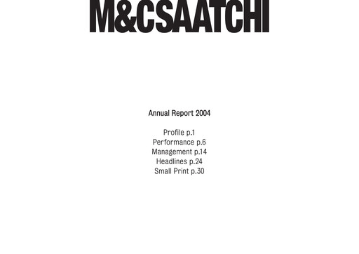 Thumbnail M&C Saatchi Annual Report 2004
