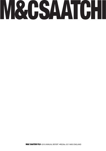 Thumbnail M&C Saatchi Annual Report 2010