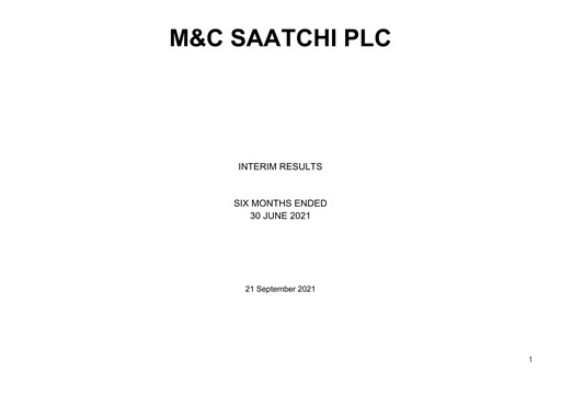 Thumbnail M&C Saatchi Half-year Report 2021-h1
