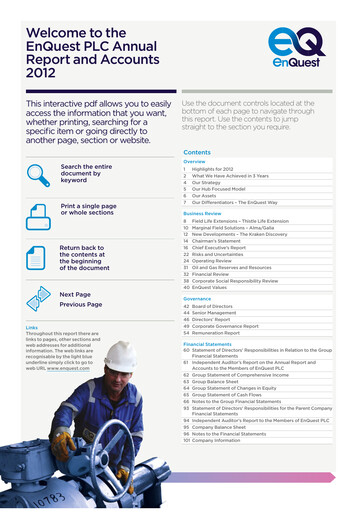 Thumbnail EnQuest Annual Report 2012