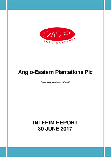 Miniature Anglo-Eastern Plantations Rapport semestriel 2017-h1
