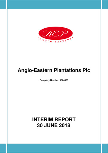 Miniature Anglo-Eastern Plantations Rapport semestriel 2018-h1