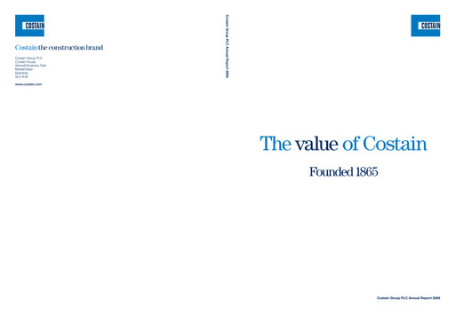 Thumbnail Costain Group Annual Report 2008