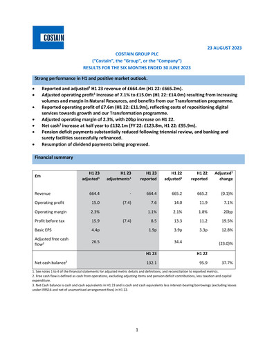Thumbnail Costain Group Half-year Report 2023-h1