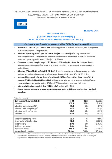 Thumbnail Costain Group Half-year Report 2024-h1