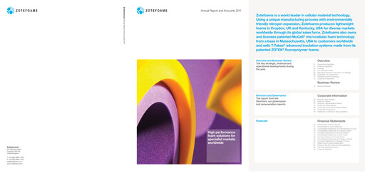 Thumbnail Zotefoams Annual Report 2011
