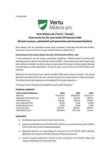 Thumbnail Vertu Motors Financial Report fy2024