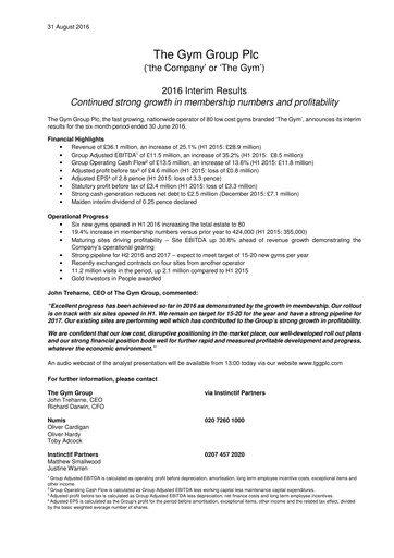 Thumbnail The Gym Group Half-year Report 2016-h1