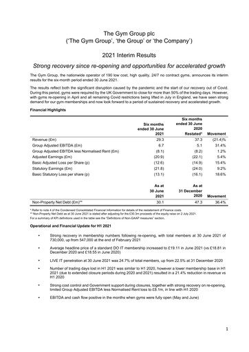 Thumbnail The Gym Group Half-year Report 2021-h1