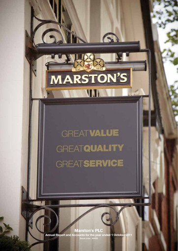 Thumbnail Marston's Annual Report 2011