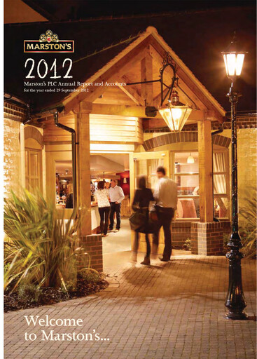 Thumbnail Marston's Annual Report 2012