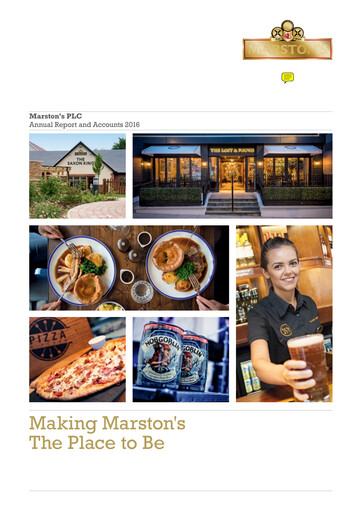 Thumbnail Marston's Annual Report 2016