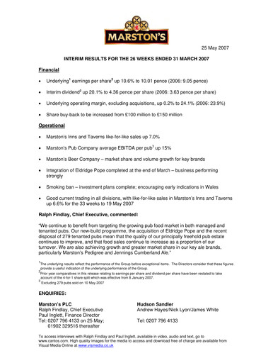 Thumbnail Marston's Half-year Report 2007-h1