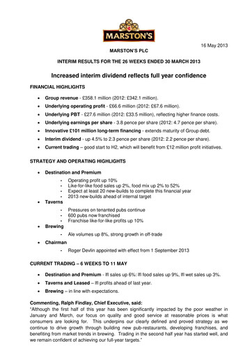 Thumbnail Marston's Half-year Report 2013-h1