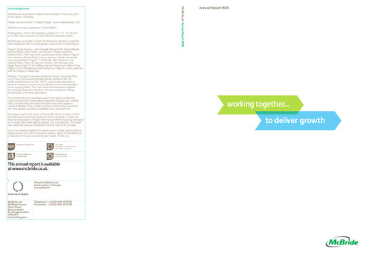 Miniature McBride Rapport annuel 2005