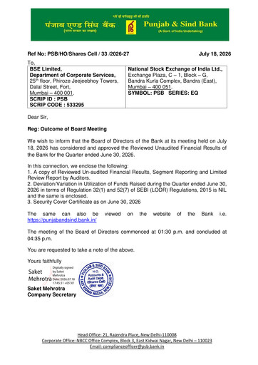 Thumbnail Punjab & Sind Bank Quarterly Report 2026-q1