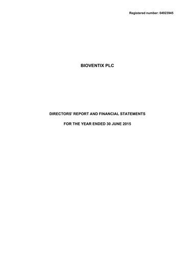 Thumbnail Bioventix Annual Report fy2015