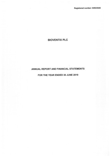 Thumbnail Bioventix Annual Report fy2019
