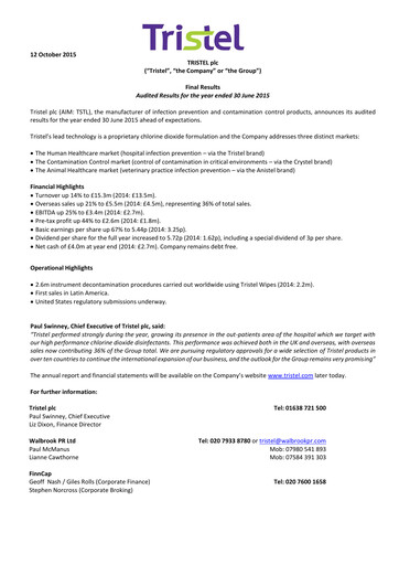 Thumbnail Tristel Financial Report fy2015