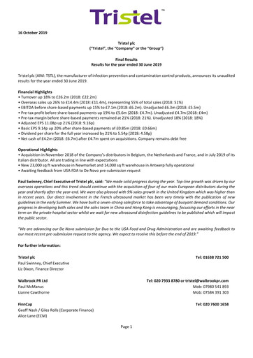 Thumbnail Tristel Financial Report fy2019