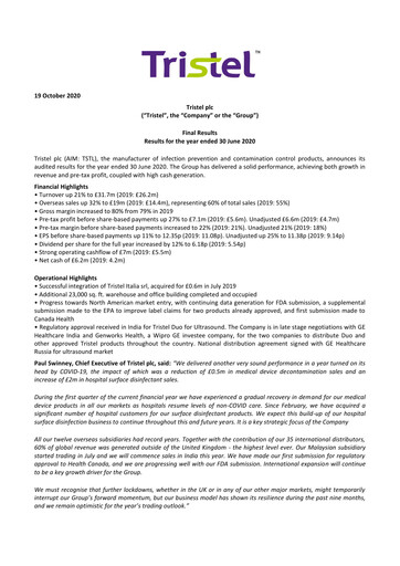 Thumbnail Tristel Financial Report fy2020