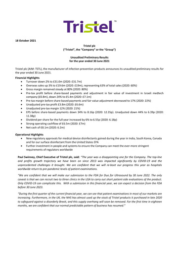 Thumbnail Tristel Financial Report fy2021