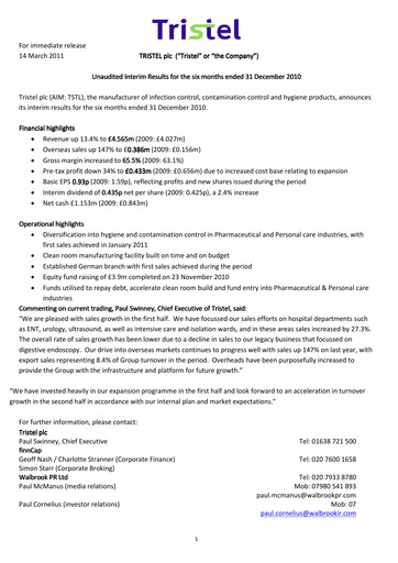 Thumbnail Tristel Half-year Report fy2011-h1