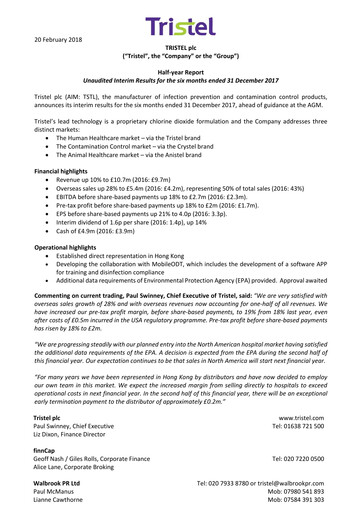 Thumbnail Tristel Half-year Report fy2018-h1