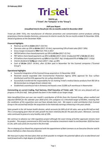 Thumbnail Tristel Half-year Report fy2019-h1