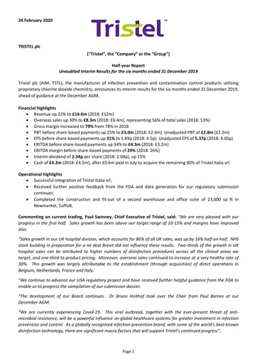 Thumbnail Tristel Half-year Report fy2020-h1