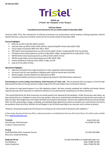 Thumbnail Tristel Half-year Report fy2021-h1