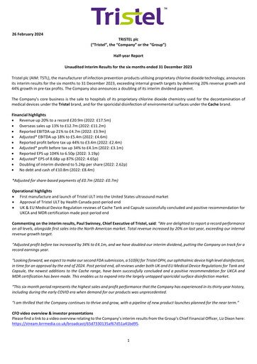 Thumbnail Tristel Half-year Report fy2024-h1