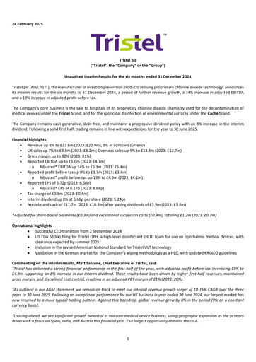 Thumbnail Tristel Half-year Report fy2025-h1