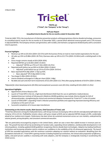 Miniature Tristel Rapport semestriel fy2026-h1