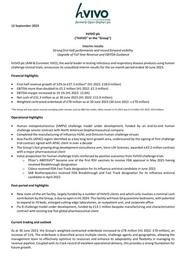 Vorschaubild hVIVO Halbjahresbericht 2023-h1