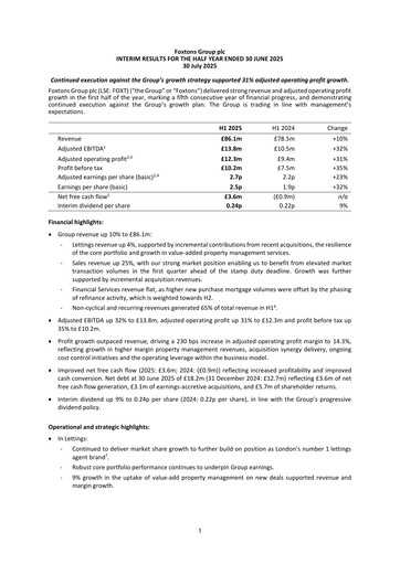 Thumbnail Foxtons Group Half-year Report 2025-h1