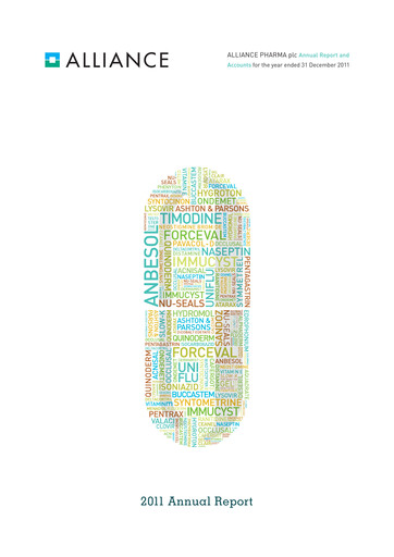 Vorschaubild Alliance Pharma Jahresbericht 2011
