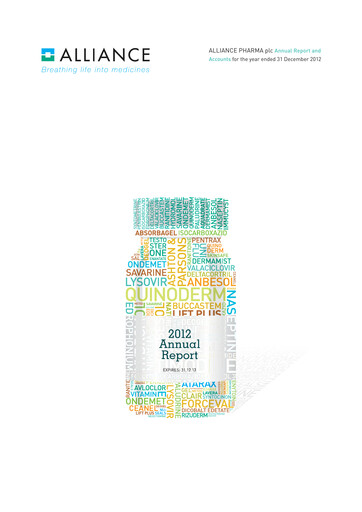 Vorschaubild Alliance Pharma Jahresbericht 2012