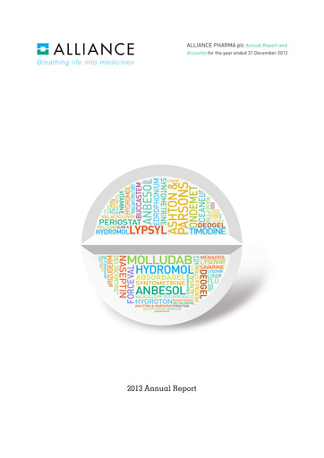 Vorschaubild Alliance Pharma Jahresbericht 2013