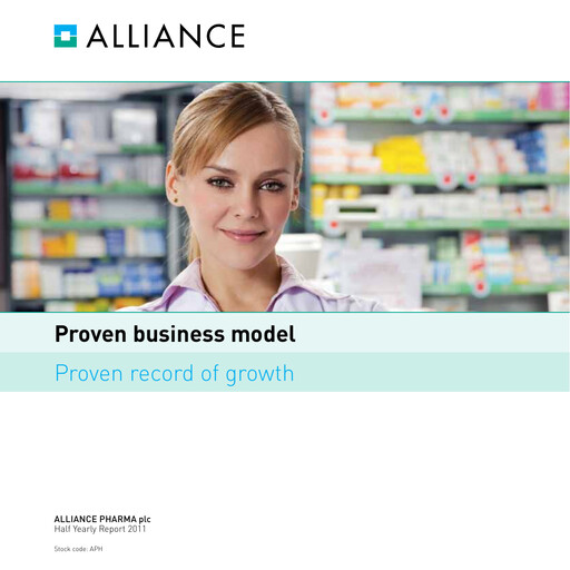 Miniature Alliance Pharma Rapport semestriel 2011-h1
