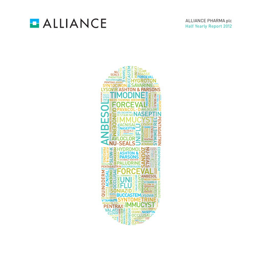 Miniature Alliance Pharma Rapport semestriel 2012-h1