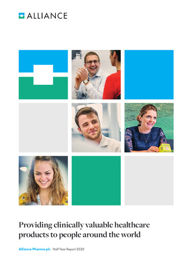 Miniature Alliance Pharma Rapport semestriel 2020-h1