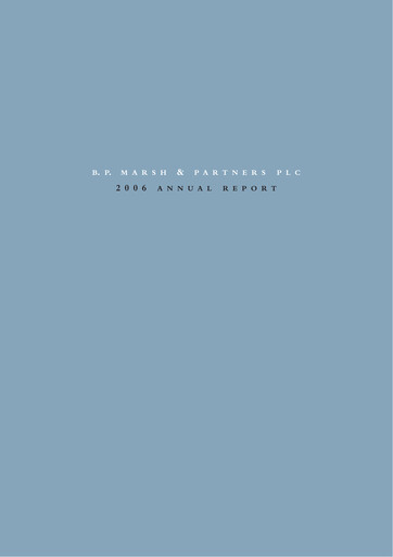 Miniature B.P. Marsh & Partners Rapport annuel 2006