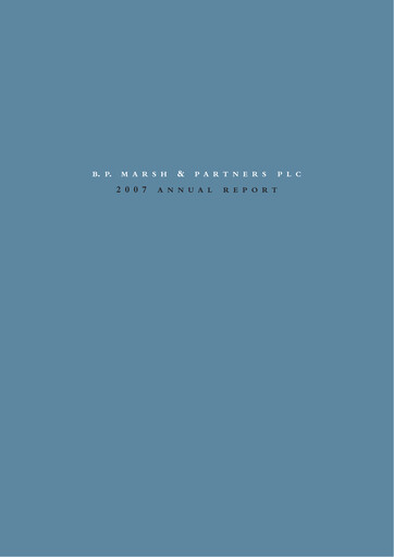 Miniature B.P. Marsh & Partners Rapport annuel 2007